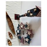 Americana Handcrafted Star Wall Art - Star Garland & Miniature Wooden Canoes