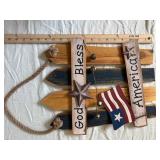 BALDAUF Round Wall Clock EST. 1864 with Americana Wood Sign Set