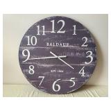 BALDAUF Round Wall Clock EST. 1864 with Americana Wood Sign Set