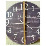 BALDAUF Round Wall Clock EST. 1864 with Americana Wood Sign Set