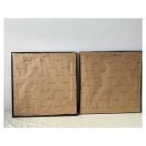 Two Abstract Geometric Art Prints in Black Frames