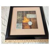 Two Abstract Geometric Art Prints in Black Frames
