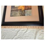 Two Abstract Geometric Art Prints in Black Frames