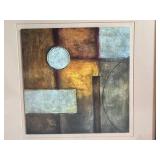 Two Abstract Geometric Art Prints in Black Frames