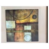 Two Abstract Geometric Art Prints in Black Frames