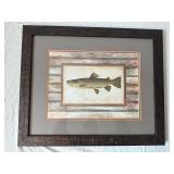 Framed Fish Prints - Brown Trout & Yellow Perch (Lot of 2)