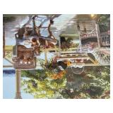 Framed Garden Porch Scene Art Print on Mat - Wall Decor