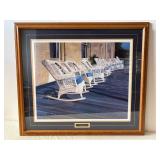 Roger Bansemer 'Lazy Days' Framed Print - Wicker Rockers on Veranda