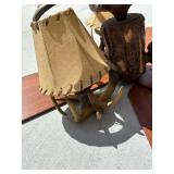 Rustic Ceiling Fan with Log Center - 4 Wood Blades & Light Kit