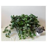 Threshold Potted Faux Plant - Variegated Pothos in White Pot