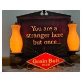 Grain Belt Beer Diamond Sign & You Are a Stranger Here But Once Wall Plaque (Lot of 2)