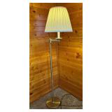 Brushed Nickel Floor Lamp with Pleated Fabric Shade