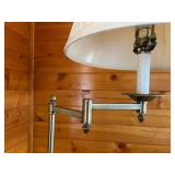 Brushed Nickel Floor Lamp with Pleated Fabric Shade