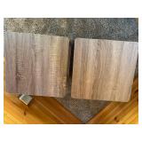 Pair of Wood-Look Laminate End Tables with Steel Frames