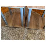 Pair of Wood-Look Laminate End Tables with Steel Frames