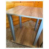 Pair of Wood-Look Laminate End Tables with Steel Frames