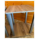 Pair of Wood-Look Laminate End Tables with Steel Frames