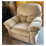 Beige Fabric Recliner Chair with Footrest