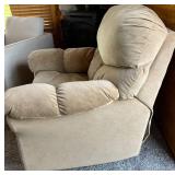 Beige Fabric Recliner Chair with Footrest