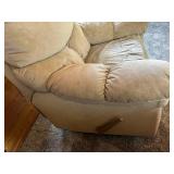 Beige Fabric Recliner Chair with Footrest