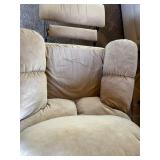 Beige Fabric Recliner Chair with Footrest