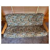 Coastal Lodge Print Upholstered Sofa - Light Wood Frame