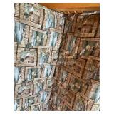 Coastal Lodge Print Upholstered Sofa - Light Wood Frame