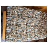 Coastal Lodge Print Upholstered Sofa - Light Wood Frame