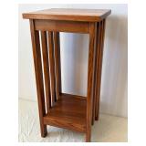 Three-Tier Wooden Plant Stand with Slatted Sides - Made in China