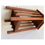 Three-Tier Wooden Plant Stand with Slatted Sides - Made in China