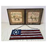 Bear Trail Park Sign & Pine Creek Wilderness Panels - Rustic Cabin Wall Art (Lot of 3)