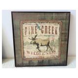 Bear Trail Park Sign & Pine Creek Wilderness Panels - Rustic Cabin Wall Art (Lot of 3)