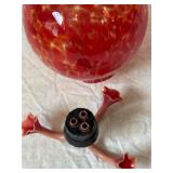 Hand Blown Glass Orb Lamp with Coral-Style Base and Clear Finial