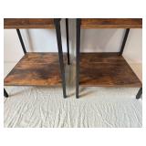 Industrial Wood Nightstands with Metal Frames (Lot of 2)