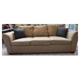 DreamQuest Memory Foam Enso Sleep System & Beige Upholstered Sofa