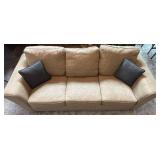 DreamQuest Memory Foam Enso Sleep System & Beige Upholstered Sofa