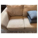 DreamQuest Memory Foam Enso Sleep System & Beige Upholstered Sofa