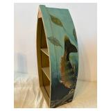 Assorted Nautical Decor - Hand-Painted Arched Shelf with Fish Motif, Candles & Lanterns