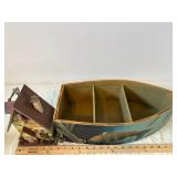Assorted Nautical Decor - Hand-Painted Arched Shelf with Fish Motif, Candles & Lanterns
