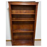 Solid Wood Bookcase with Four Fixed Shelves - Tall Display Cabinet