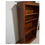 Solid Wood Bookcase with Four Fixed Shelves - Tall Display Cabinet