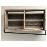 Rustic Reclaimed Wood Wall Shelf with Black Iron Bracket - Industrial 3-Tier Display