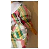 Gotz German Made Doll - Multicolor Plaid Dress, Blonde Braids & Ribbon Headband