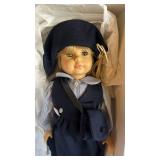 Sailor-Style Doll in Striped Shirt with Vest and Hat (Boxed)