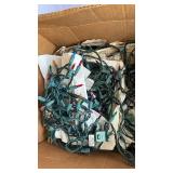 Assorted Christmas String Lights & Four Decorated Glass Ornaments