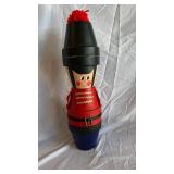 Nutcracker Soldier - Tall Hand-Painted Wooden Christmas Decor with Black Hat & Red Coat