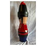 Nutcracker Soldier - Tall Hand-Painted Wooden Christmas Decor with Black Hat & Red Coat