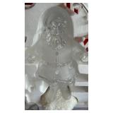 Noel Santa Centerpiece Christmas Decor Lot - Rudolph Ornament & Cardinal Glass