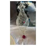 Noel Santa Centerpiece Christmas Decor Lot - Rudolph Ornament & Cardinal Glass