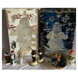 Holiday Sculptures Noel Santa with Color Change Frosted Glass Figurine